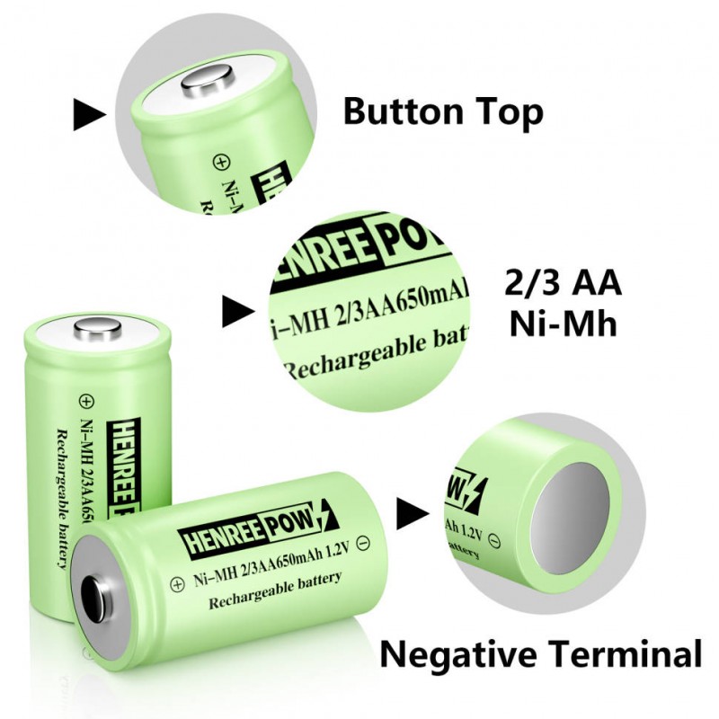 HenReepow Ni-MH 2/3 AA Batterías recargables